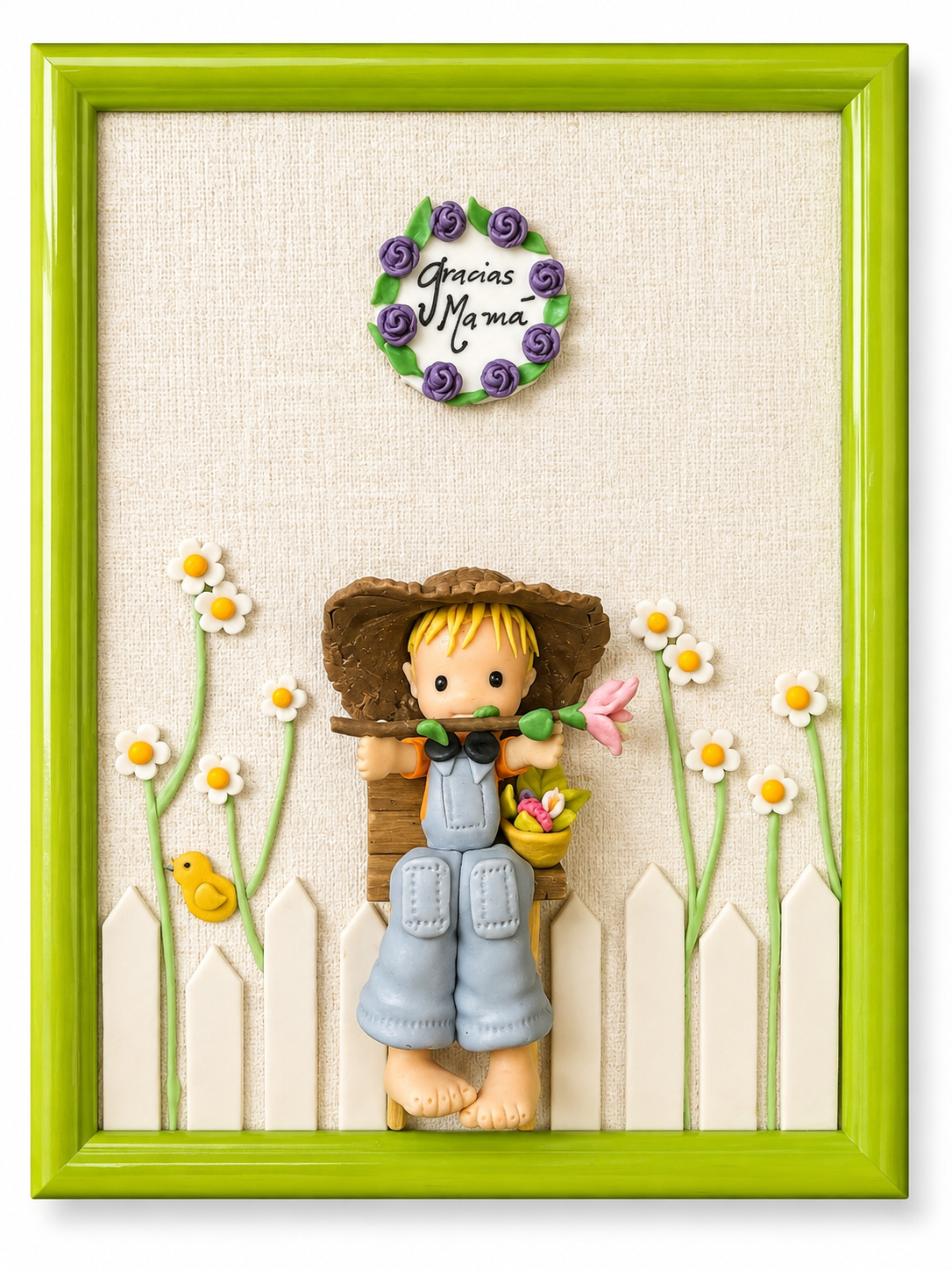Cuadro decorativo niño granjero